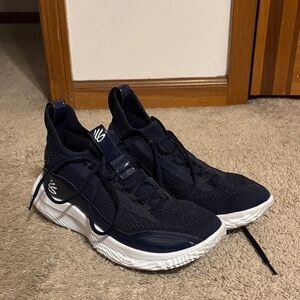 Under Armour Curry Navy and White Athletic Shoes